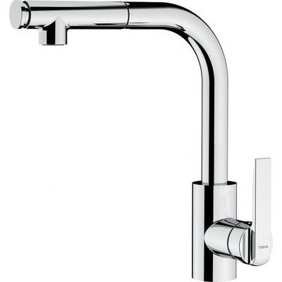 Strohm Teka Кухненски смесител Teka IN 938 Plus Pull-out, Изтеглящ се душ с 2 вида струи на водата, Въртящ се чучур, Хром (116020010)