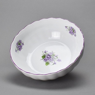 Český porcelán Dubí Mísa válcová fialky 24 cm