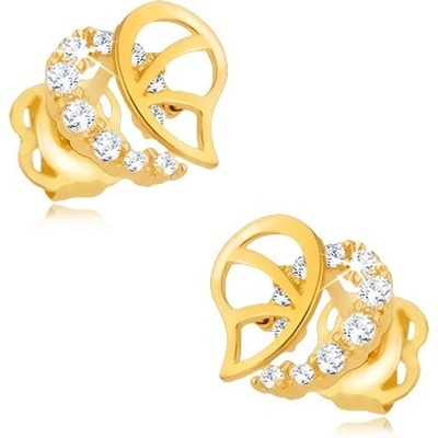 Šperky eshop briliantové zlato nepravidelná kontura srdce s diamanty a výřezy BT503.47