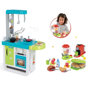 Smoby Set kuchynka Cherry Kitchen so zvukmi a vaflovač s mixérom a kávovarom