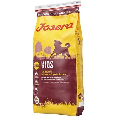 Josera 1115 Храна за кучета, суха, за малки на възраст, с царевица, агнешко, птиче, ориз и сьомга, 15 kg
