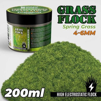 Green Stuff World Static Grass Flock 4-6mm SPRING GRASS 200 ml