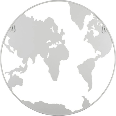 Present time Bílá nástěnná kovová dekorace Continent Ø 50 cm