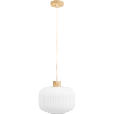 House Nordic Бяло висящо осветително тяло със стъклен абажур ø 30 cm Argalo - House Nordic (6406313)