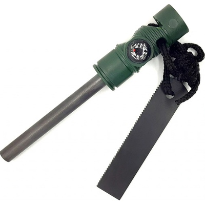 CHZ Outdoorové křesadlo (firesteel) CAMP FIRE 8mm s píšťalkou 3in1