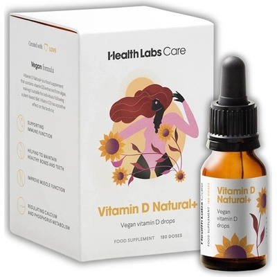 Health Labs Care Vitamin D3 Natural + Vegan Natural + Vegan kapky 180 dávek