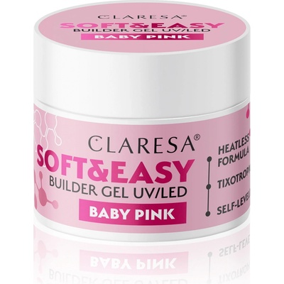 Claresa Soft & Easy stavebný gél na nechty BABY PINK 45 g