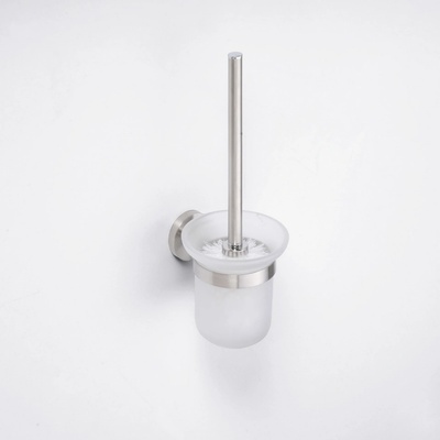 Bemeta Neo stainless WC štětka miska sklo na postavení 104113105 broušená nerez