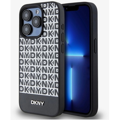 DKNY PU Кожа Повтарящ се модел на дъното Stripe MagSafe заден капак за iPhone 15 Pro Max Black DKNY DKNY | Cheren | МЪЖЕ | UNI