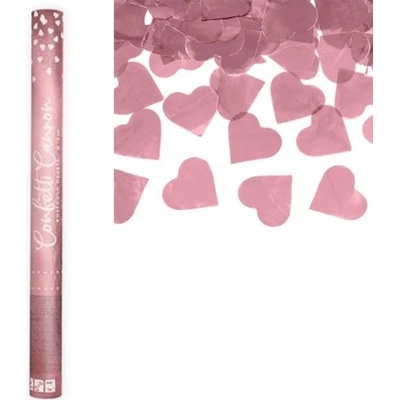 Vystreľovacie konfety metalická srdiečka rose gold 60 cm