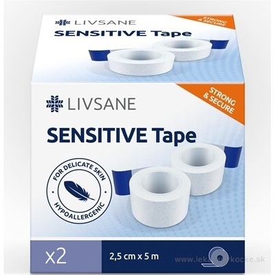 LIVSANE Fixační náplast Sensitive 2,5 cm x 5 m 2 ks