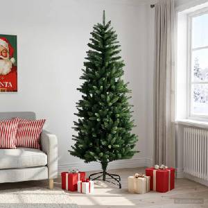vidaXL Artificial Hinged Christmas Tree 210 см PE и PVC Зелено (42052635)