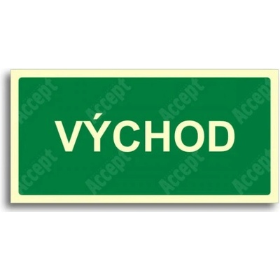 ACCEPT únikové a protipožární fotoluminiscenční značení VÝCHOD - samolepka 30x15cm