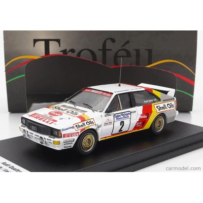 Trofeu Audi Quattro Sport N 2 Manx Isle Of Man Rally 1985 H.demuth E.radaelli Bílá Červená Žlutá 1:43