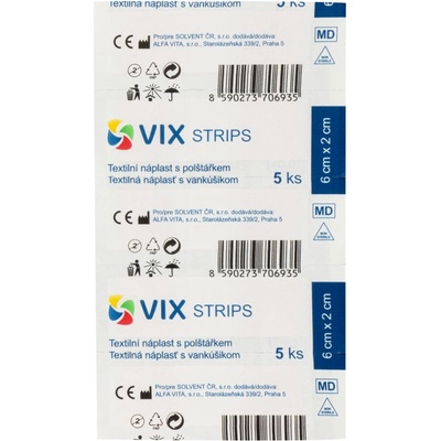 VIX Textilní náplast stříhaná 8 x 4 cm 3 ks