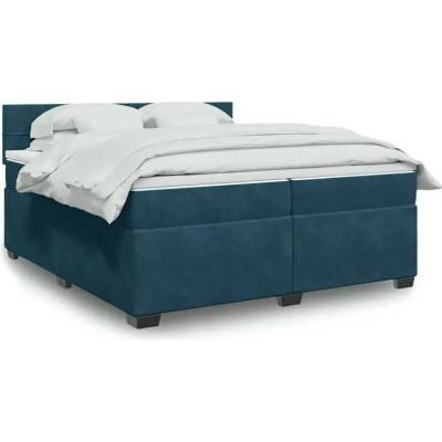 vidaXL 11461.3286406 Boxspring postel s matrací modrá samet