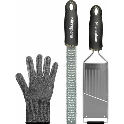 Microplane sada struhadel, kráječ a rukavice 36179E ocel