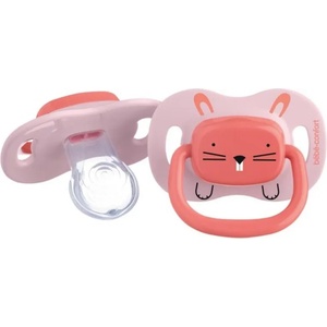 Bebeconfort Силиконови залъгалки Bebe Confort - Reversible, 2 броя, 0-6м, Minimalist Animals Pink (3104202040) - baby