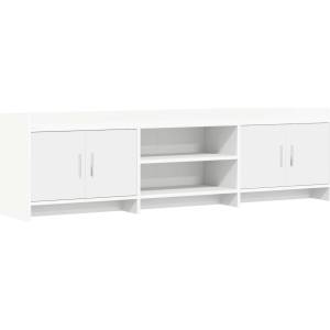 vidaXL ТВ шкаф 168 x 33 x 47 см Бяло Инженерна дървесина (8011179)