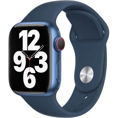 Apple Оригинална силиконова каишка за Apple Watch 38мм, 40мм, 41мм (син) - Apple Watch Sport Band Abyss Blue (reconditioned) (MKUE3ZM/A)