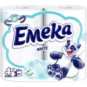  Тоалетна хартия Емека White 4бр