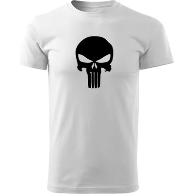 DRAGOWA Тениска с къс ръкав Punisher, бяла, 160 г/м2 (3782)
