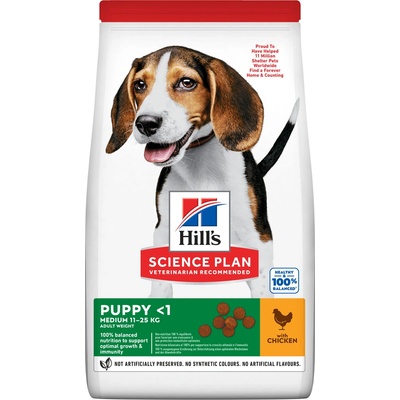 Hill's Science Plan granule pre šteňatá stredných plemien s kuracím 2 x 18 kg