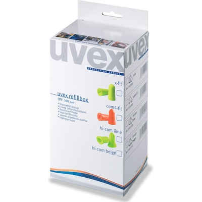 uvex x-fit špunty do uší SNR 37, lime, BJ 300 párů