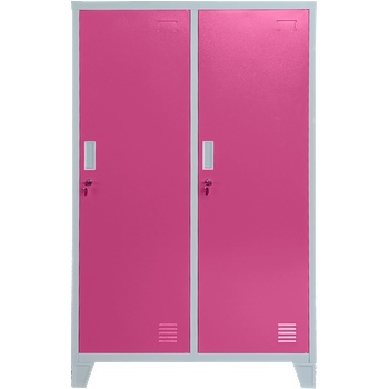 Carmen Метален шкаф Carmen CR-1604-2 JZ - Сив / розов