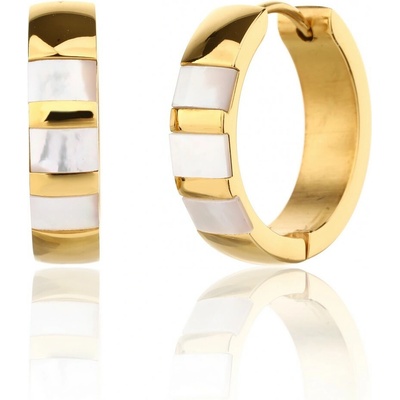Jan Kos jewellery náušnice z oceli s perletí STA-7189/GT00