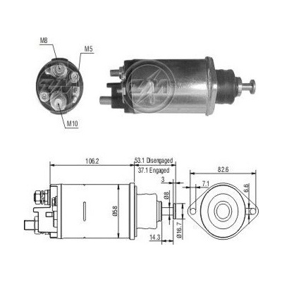 Spínač startéru ZM - Leece Neville L1033