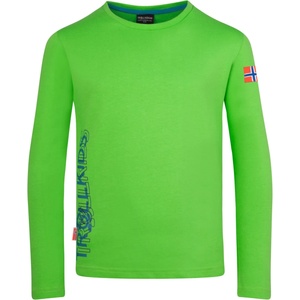 Trollkids Детска блуза с дълъг ръкав Trollkids Kid's Stavanger Longsleeve XT Longsleeve - Fresh Green / Dark Marine - размер 116 (EU) (704-5512-0215)