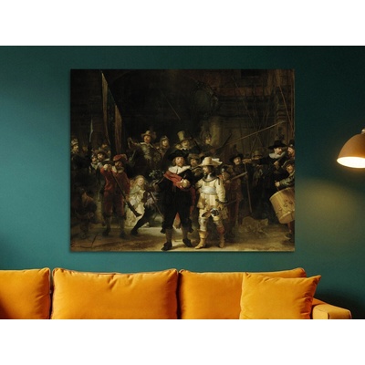 Noční hlídka - Rembrandt van Rijn Varianta: 75×60 cm - na KAPA desce 5 mm (k zavěšení)