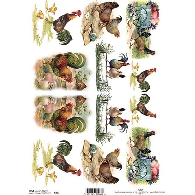 Itd. Collection Rýžový papír Kohoutci a slepičky A4 – Zbozi.Blesk.cz