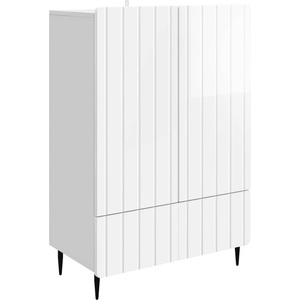 vidaXL Служебен шкаф Бял гланц 66 x 34, 5 x 97 см Инженерна дървесина (894439)
