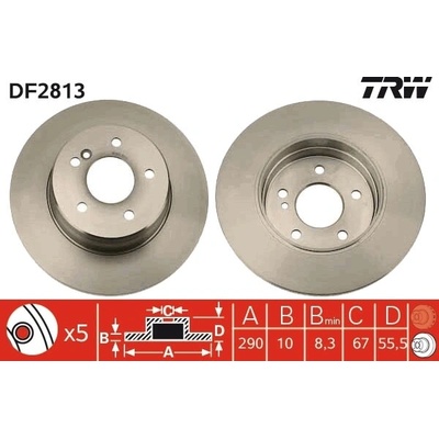 Brzdový kotúč TRW DF2813