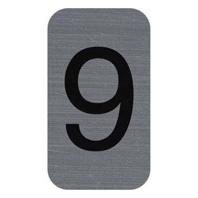 Informačná tabuľka, samolepiaca, 2,5x4,4 cm, hliníkový vzhľad, EXACOMPTA, č. 9