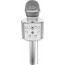 Bezdrôtový karaoke mikrofón s reproduktorom strieborný