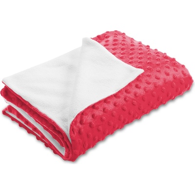 Biante Detská deka Minky bodky Polar Jahodová červená