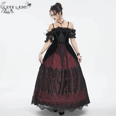 Devil Fashion šaty dámske Black and Red Gothic