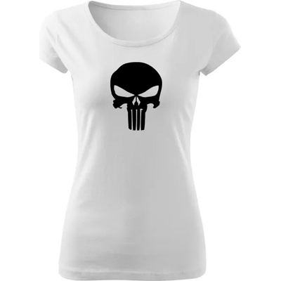 DRAGOWA дамска тениска с къс ръкав, Punisher, бяла, 150г/м2 (5019)