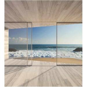 DIMEX ART Флизелинов фототапет прозорец на плажа 225 x 250 см