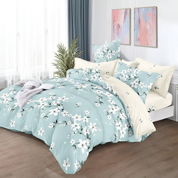 EmonaMall Двулицево спално бельо с ластик EmonaMall, 6 части - Модел S18527 (S18527-66666e)