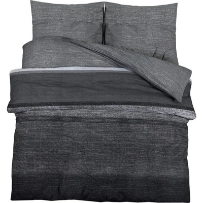 Комплект спално бельо, тъмносив, 220x240 см, памук