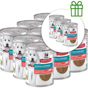 Hill's Science Plan Hypoallergenic консерва за кучета в зряла възраст с сьомга 363 г, 9+3 безплатно