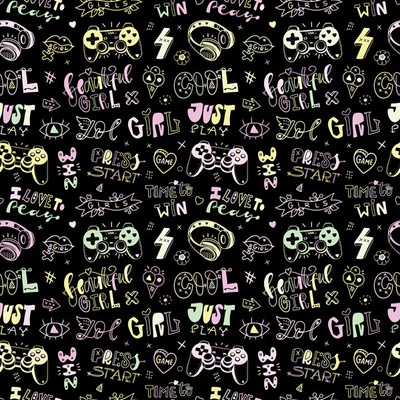 Látka na plavky, fittnes oblečení girl gamer fluo černá