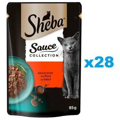 Sheba Sauce Collection Juicy Flavors kousky s hovězím masem v omáčce 28 x 85 g