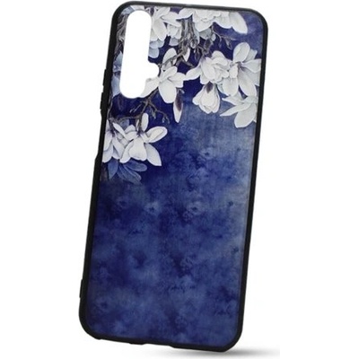 Flowers 3D TPU Honor 20/Huawei Nova 5T - modré