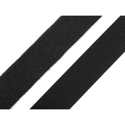 Nízkoprofilový suchý zip háček + plyš šíře 20 mm jemný Varianta: 2 černá, Balení: 5 m