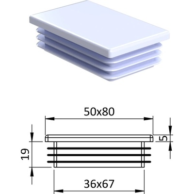 Krytka plastová 50 x 80 mm